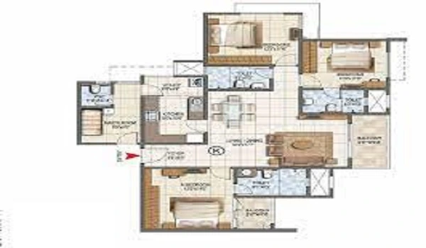 Purva Aerocity 3 BHK Floor Plan